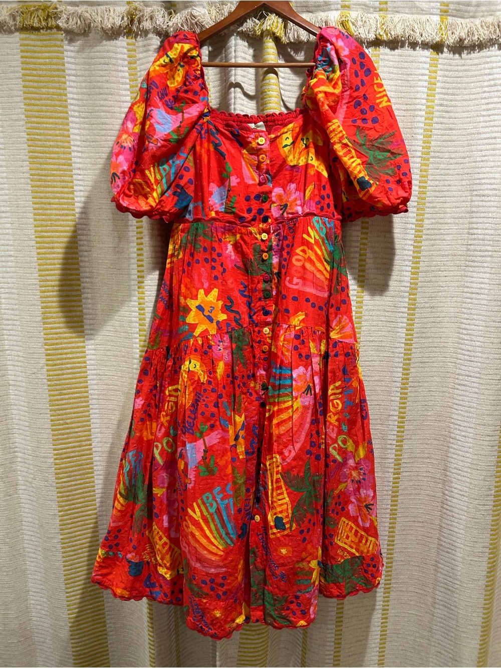 Farm rio good vibes dress, size m